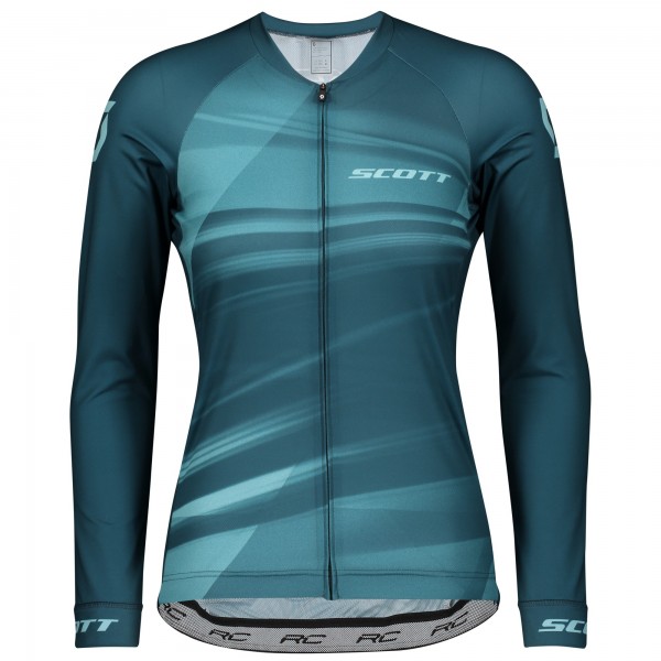 2020 Scott RC Pro Blauw Dames's Fietskleding Wielershirt Lange Mouw 165PHLA