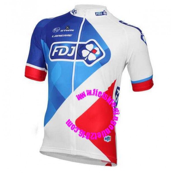 2016 FDJ Wielershirt Met Korte Mouwen