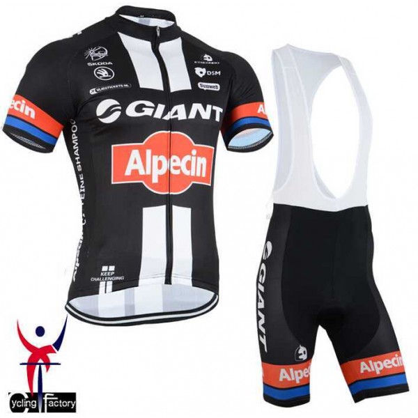 2015 GIANT-ALPECIN Fietskleding Set Fietsshirt Met Korte Mouwen+Korte Koersbroek